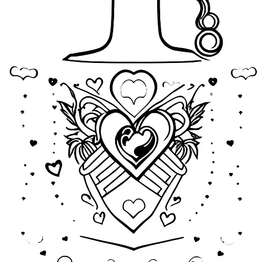 Love potion bottle with a heart-shaped label tattoo design idea