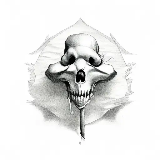 Ghost with joint tattoo design idea