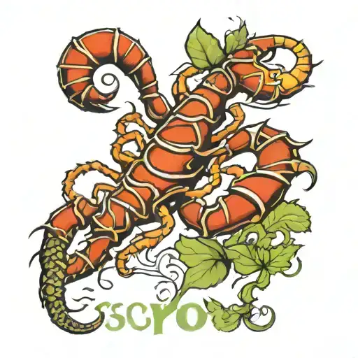 scorpio and 2004 written underneath tattoo design idea