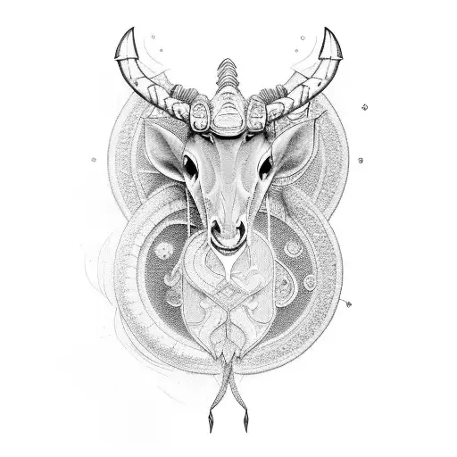 capricornio,pescador,reloj,sol,indio,engranaje tattoo design idea