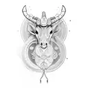 capricornio,pescador,reloj,sol,indio,engranaje tattoo design idea