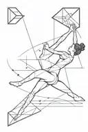 A geometric design incorporating elements of Tate McRae's music and passion for dance tattoo design idea