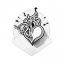 Heart on Fire tattoo design idea