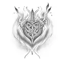 Heart on Fire tattoo design idea