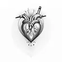 Heart on Fire tattoo design idea