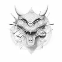 crossing pistols tattoo design idea