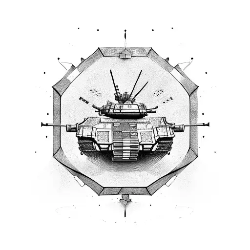 tank army black tattoo design idea