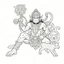 A tattoo of Hanuman, the monkey god, surrounded by various animals from the client's favorite animal shelter, showcasing his love for animals and devotion to Bajrangbali tattoo design idea