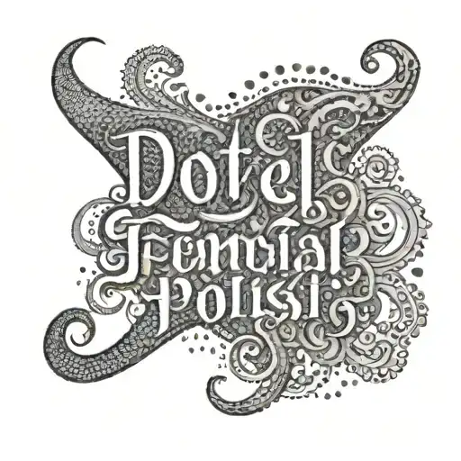 A dotwork tattoo of a powerful feminist slogan in Farsi script tattoo design idea