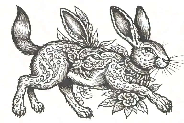hare tattoo design idea