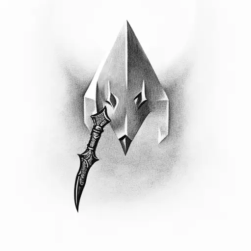 coffin and dagger  tattoo design idea