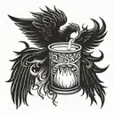 burning candle into a phoenix rising tattoo design idea