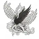 burning candle into a phoenix tattoo design idea