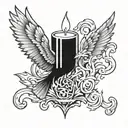 burning candle into a phoenix tattoo design idea