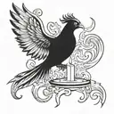 burning candle into a phoenix tattoo design idea