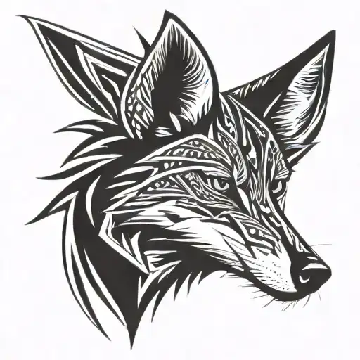 coyote head tattoo design idea