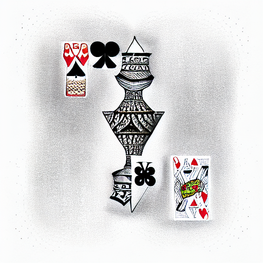 brain with playing cards tattoo design idea