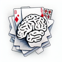 brain with playing cards tattoo design idea