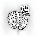 brain with playing cards tattoo design idea