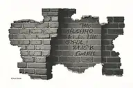 brick wall with script  tattoo design idea