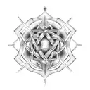 A mystical occult symbol intertwined with bowling pins tattoo design idea