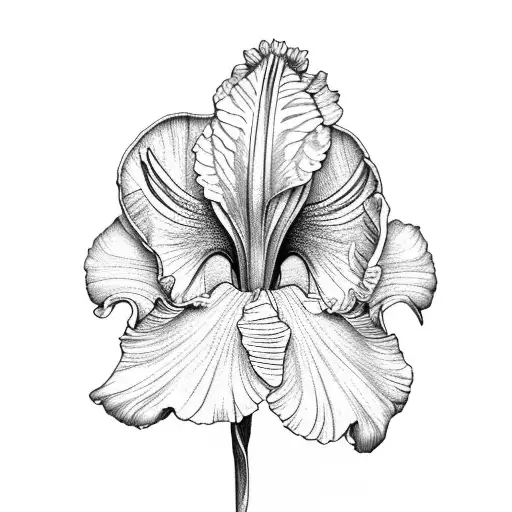 iris flower violet lily poppy gladiolus narcissus paperwhite tattoo design idea