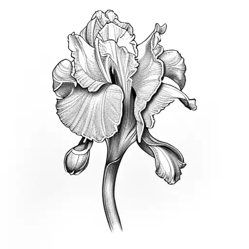 iris flower violet lily poppy gladiolus narcissus paperwhite tattoo design idea