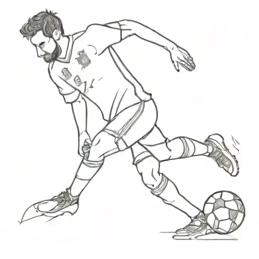 Spanish football player as a tattoo dodging a EURO 2024 football tattoo design idea