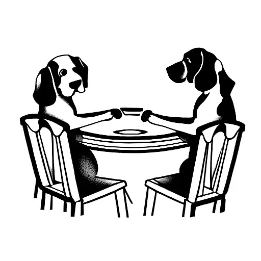 Dogs Playing Poker, by Cassius Marcellus Coolidge, tattoo design idea