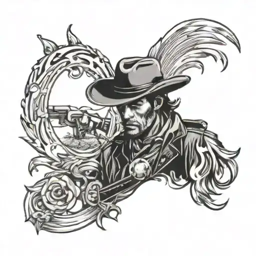 punchy western  tattoo design idea