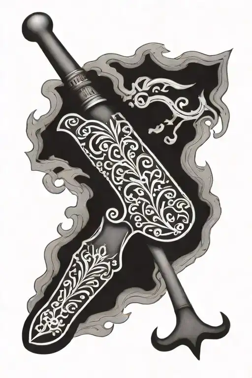 western leather tool  tattoo design idea