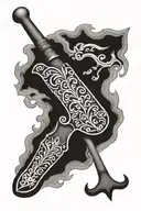 western leather tool  tattoo design idea