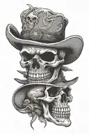 punchy western skull tattoo design idea