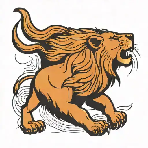 lion profile line minimal tattoo design idea
