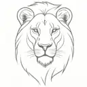 lion profile line minimal tattoo design idea
