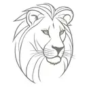 lion profile line minimal tattoo design idea