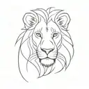 lion profile line minimal tattoo design idea
