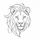 lion profile line minimal tattoo design idea