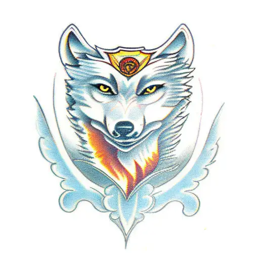 Wolf,Phoenix , Gemini sign tattoo design idea
