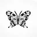 Semicolon with butterfly  tattoo design idea