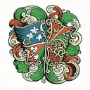 Irish and Haitian Flag tattoo design idea