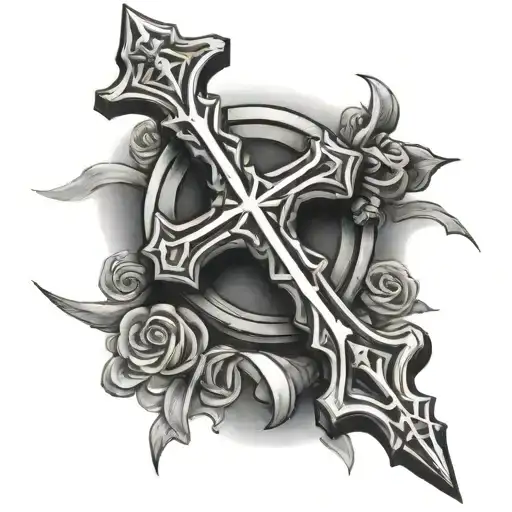 Cross + 3 Nails tattoo design idea