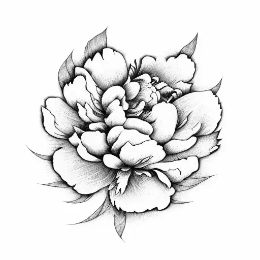 Peony tattoo design idea