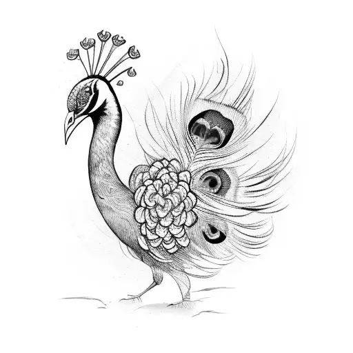 Peacock tattoo design idea