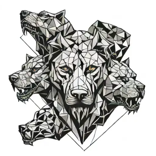 cerberus heads tattoo design idea