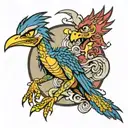 Roadrunner, velociraptor, betty boop, vegeta, coat of many colors, naruto, bluey  tattoo design idea