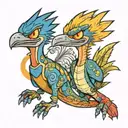 Roadrunner, velociraptor, betty boop, vegeta, coat of many colors, naruto, bluey  tattoo design idea