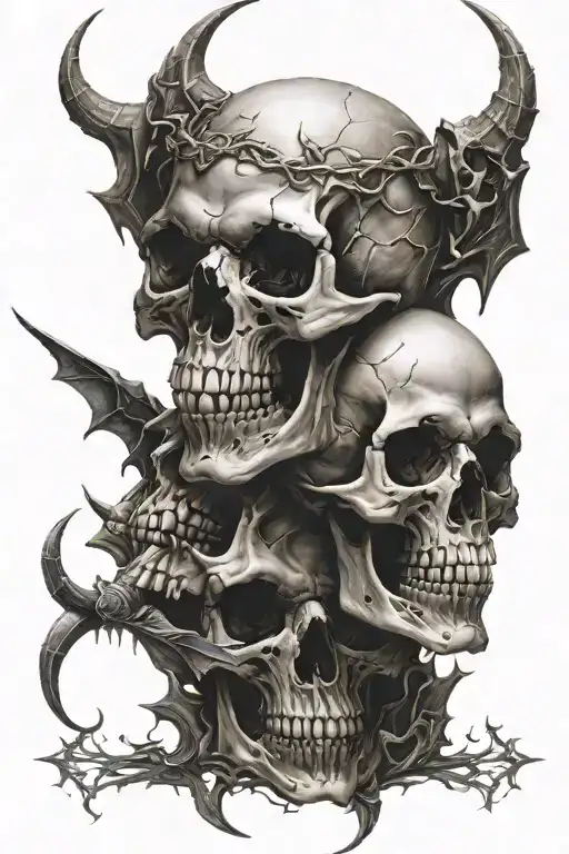 skull hell devil tattoo design idea