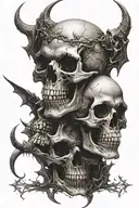 skull hell devil tattoo design idea