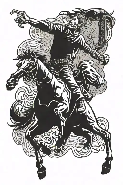 bucking bronco tattoo design idea
